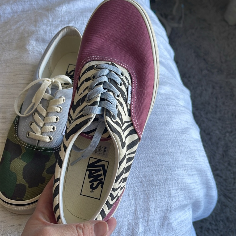 Vans- VINTAGE- H2F! Zebra Camo Mix/Match- Mens 9 Women 10.5 - NEW Sneakers - Picture 3 of 8